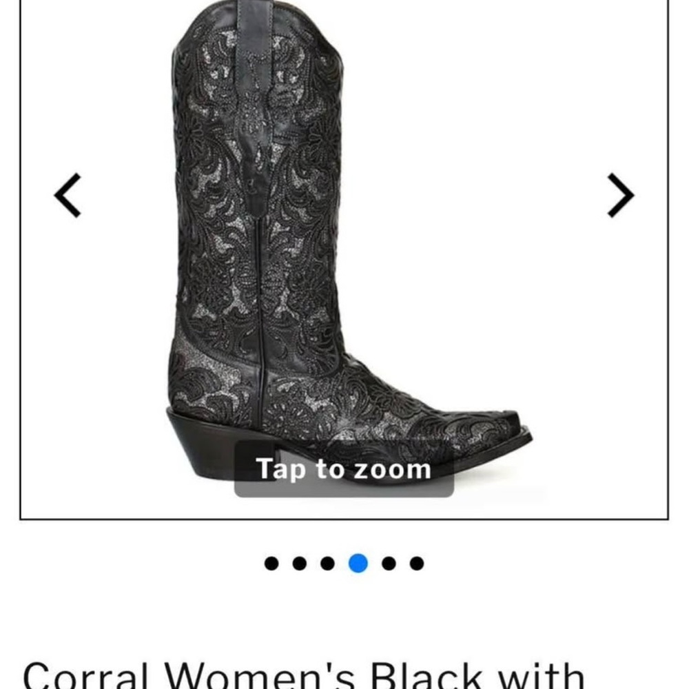 Corral Women's Black Embroidered Heeled Boots - Picture 4 of 9